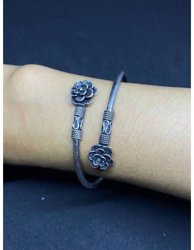 Bracelet Khmer Fin Fleur de Frangipanier en argent en stock