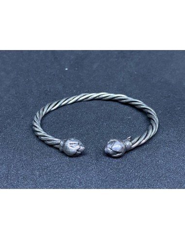 Bracelet Tressé Fleur de Lotus Khmer en argent Véritable concentré