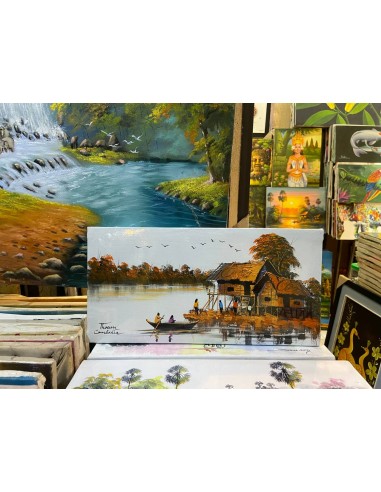 Tableau Après-midi sur Tonlé Sap 20 x 40 cm (avec châssis) Le MVP de beaucoup