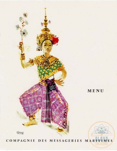 Illustration d'archives du Cambodge - Menu Paquebot Cambodge Format A3 par Alaya Créations Faites des économies