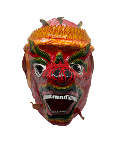 Masque intégral Cambodgien en papier mâché modèle Hanuman est présent 