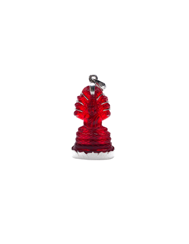 Pendentif Naga Dhyana Mudrā en cristal rouge en stock