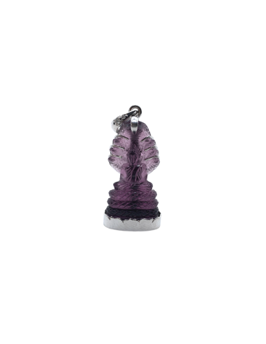 Pendentif Naga Dhyana Mudrā en cristal violet destockage