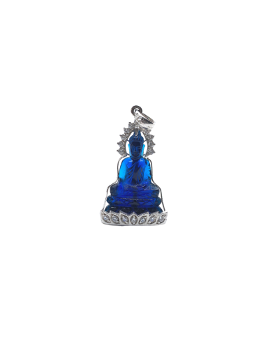 Pendentif Serti Bhumisparsha Mudrā en cristal bleu sur le site 