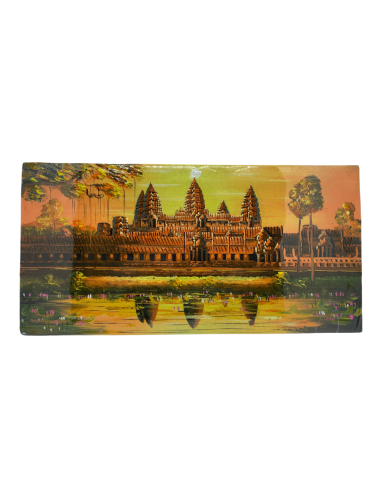 Peinture sur toile "Angkor Wat à l'aube" 40x20cm Voir les baskets