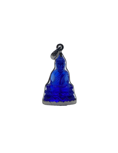 Pendentif Bouddha Bhumisparsha Mudrā en cristal bleu Vous souhaitez 