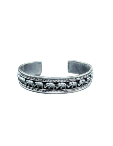 Bracelet Thaïlandais en argent orné d'éléphants Venez acheter