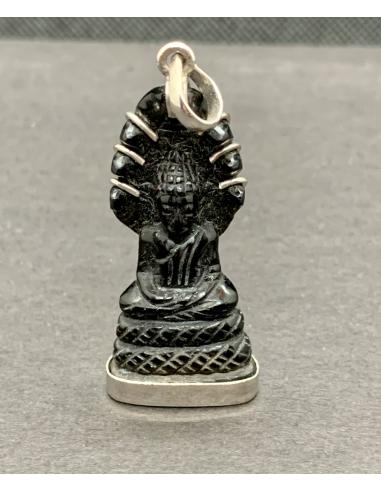 Pendentif Bouddha Naga Onyx et Argent les ctes