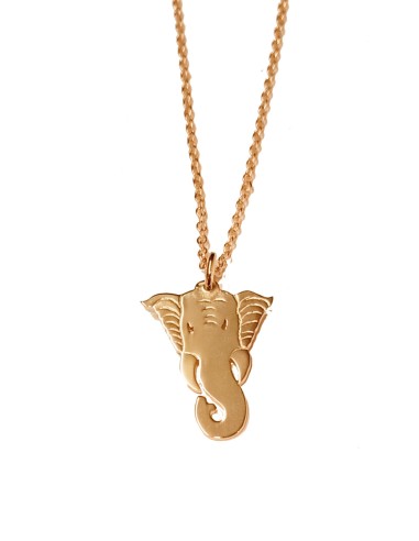 Pendentif et Chaîne éléphant de la sagesse en plaqué Or (Collection Temple et Nature) Les magasins à Paris