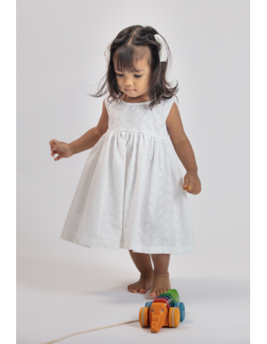 Robe sans manches Frankie brodée en blanc enfant (3-24 mois) ouvre sa boutique