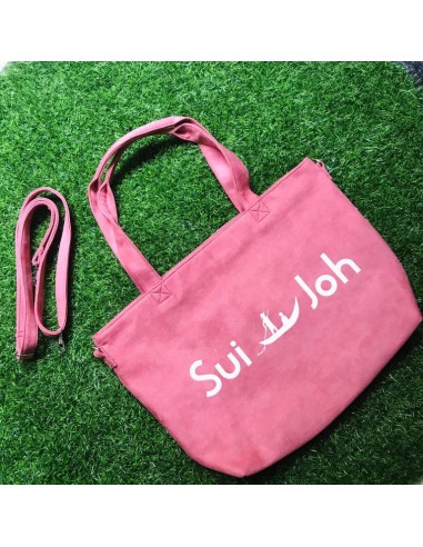 Sac Signature Rose et Logo Blanc avec Sangles ouvre sa boutique