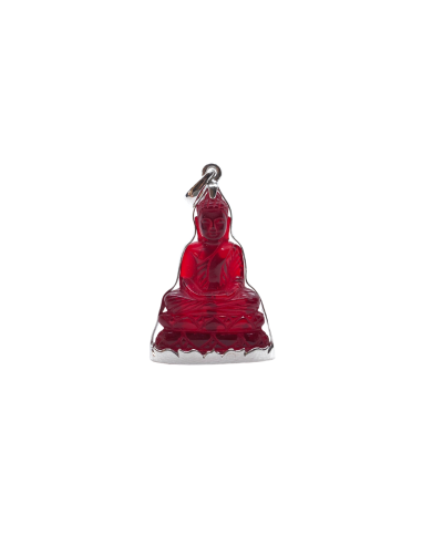 Pendentif bouddha position Dhyana mudra en cristal rouge 2 - 3 jours ouvrés.