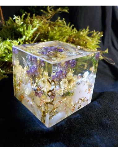 Orgonite Calcite miel, quartz rose, amethyste. de l' environnement