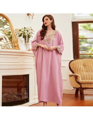 Caftan Rose Poudré rembourrage situé sous