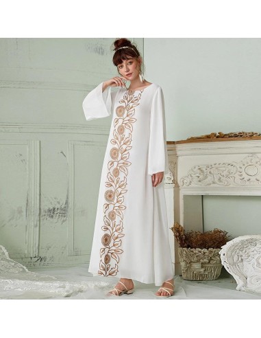 Caftan Blanc Doré de pas cher