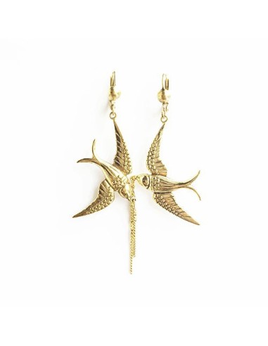 Boucles d'oreilles Bird Dorées du meilleur 