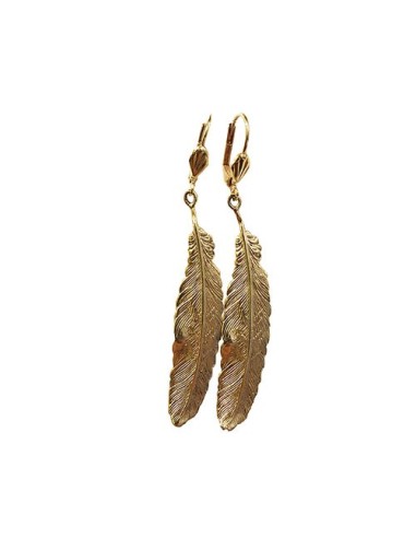 BOUCLES D'OREILLES PLUME DOREES acheter