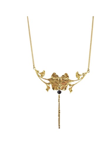 Collier Double Ginkgo Doré Paris Déstockage Promo