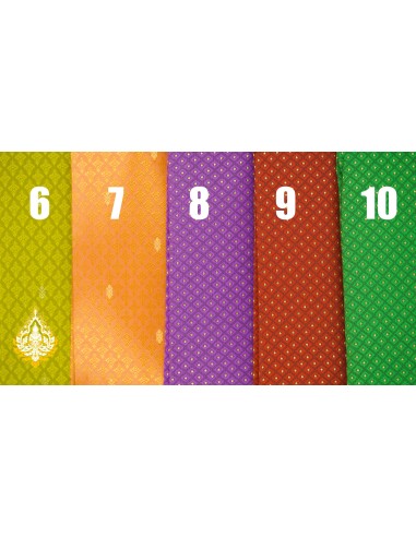 Coupon de tissu Khmer/Thaï premium coloris n°6 à 10 (3,5 x 1m) Comparez plus de prix