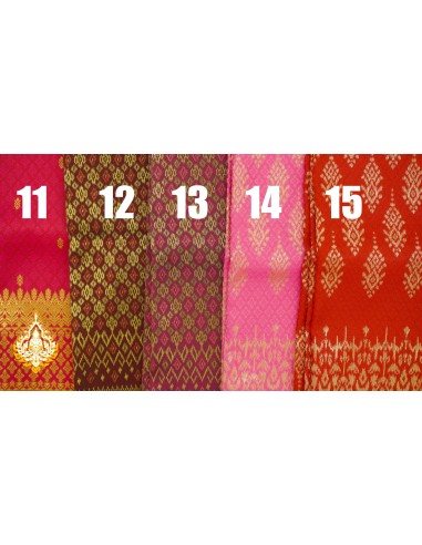 Coupon de tissu Khmer/Thaï premium coloris n°11 à 15 (3,5 x 1m) pas cheres